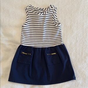 Janie and Jack Navy and White Pleated Sundress Casual